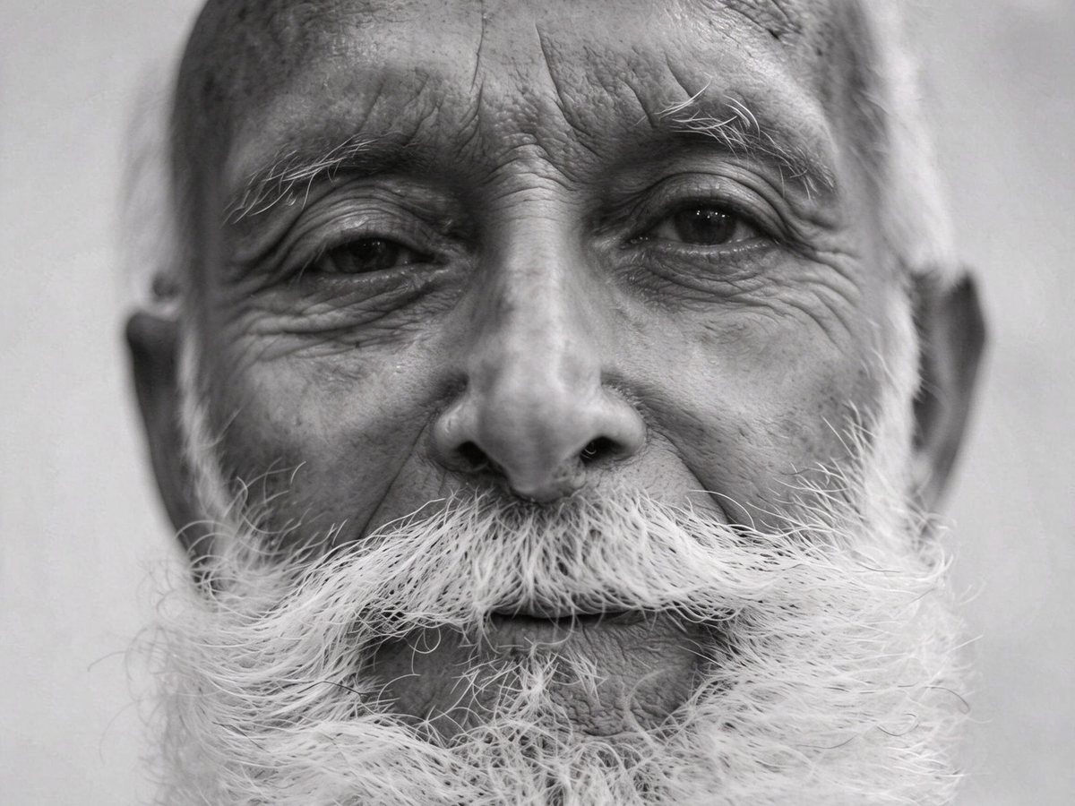The same older man with the glasses removed
